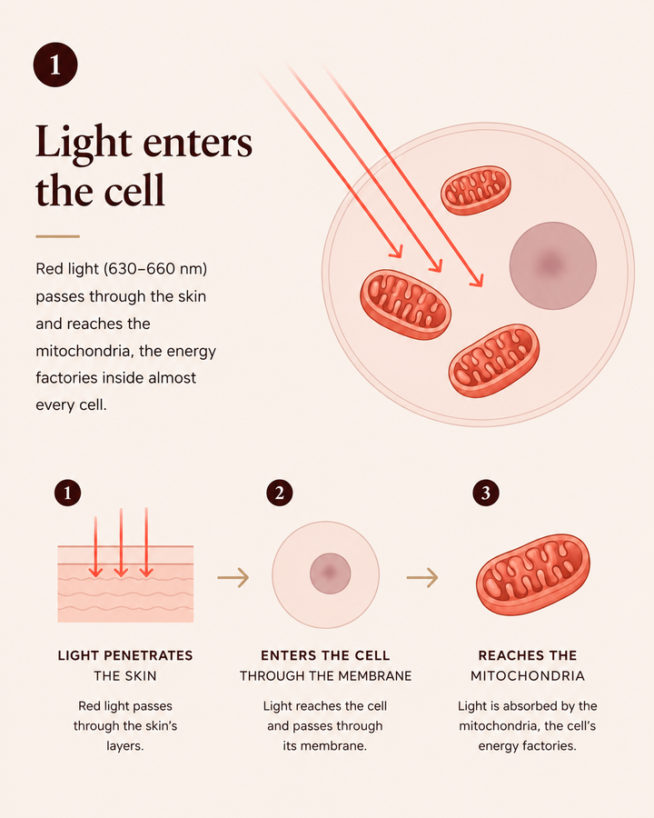 Light enters the cell